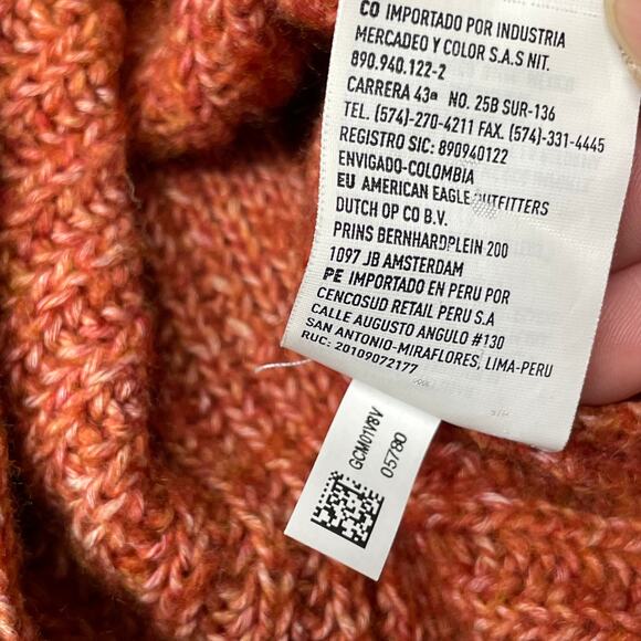 American Eagle Knit Poncho Komono Wrap Shawl Cardigan Sweater Fringe Size OS - Picture 10 of 12